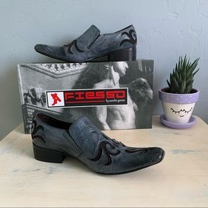 FIESSO by AURELIO GARCIA | NIB Wrinkled Leather Blue Loafer Size 7